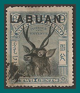 Labuan 1897 Sambar Stag, p16, cancelled  73,SG90e