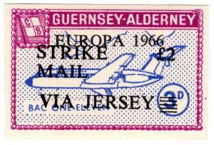 (I.B) Guernsey Cinderella : Strike Mail Overprint (Jersey) 