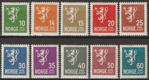EDSROOM-16361 Norway 115-7, 119, 121-2, 124, 126-8 MNH 1926-34 CV$60