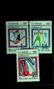 RUSSIA Sc 6056-8 NH ISSUE OF 1992 - OLYMPICS - FIRST NON-USSR SET