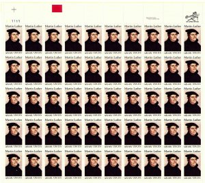 Martin Luther Sheet of Fifty 20 Cent Postage Stamps Scott 2065