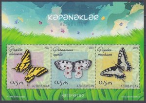 2022 Azerbaijan 1658-1659/B277 Butterflies