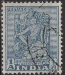 India 231 (used) 1a Bodhisattva, turquoise (1950)