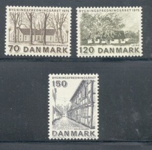 Denmark Sc 570-572 1975 Architectural Heritage stamp set mint NH