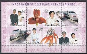 Guinea Bissau, Mi cat. 3441-3444 A. Princess Kiko & Orchids sheet/4. ^