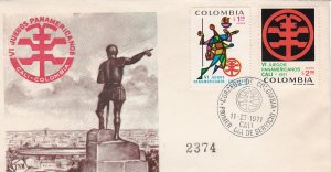 Colombia # C542-543, 6th Pan Am Games, First Day Cover