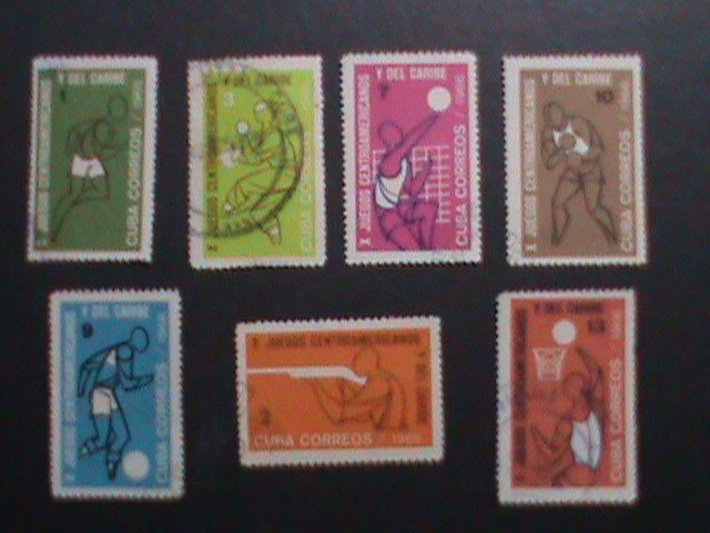 ​CUBA-1966-SC#1111-7 VERY OLD CUBA STAMPS-10TH CENTRAL AMERICA GAMES USED-VF