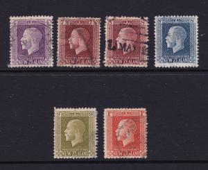 New Zealand x 6 used KGV deffs