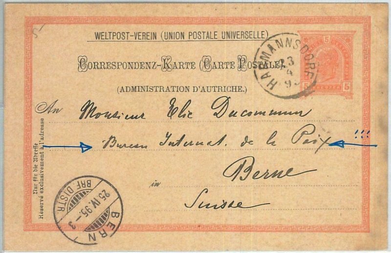 69815 - AUSTRIA - POSTAL HISTORY - Stationery Card sent to NOBEL PRICE winner