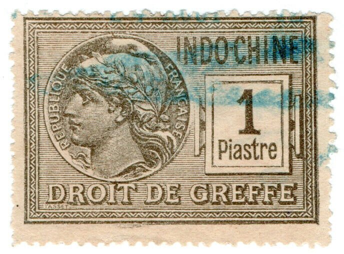 (I.B) France Colonial Revenue : Indo-China Court Fees 1pi (Greffe)