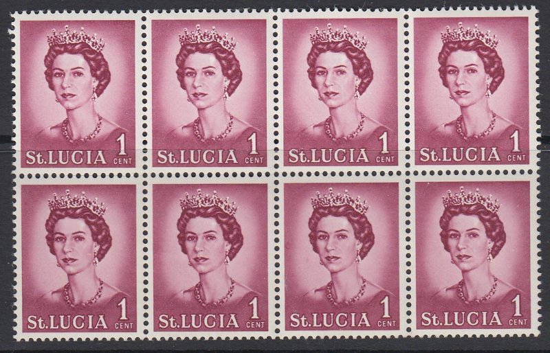 ST. LUCIA, Scott 182, MNH block of eight