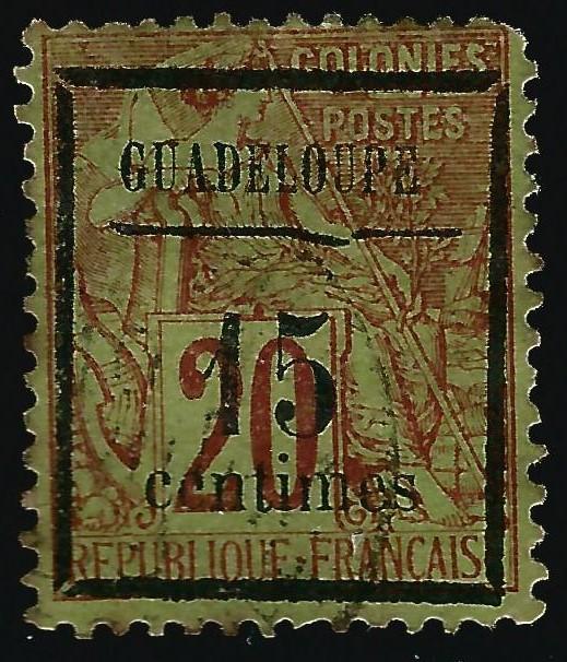 French Guadeloupe (Scott #4) Used Fine hr..French Colonies are hot!