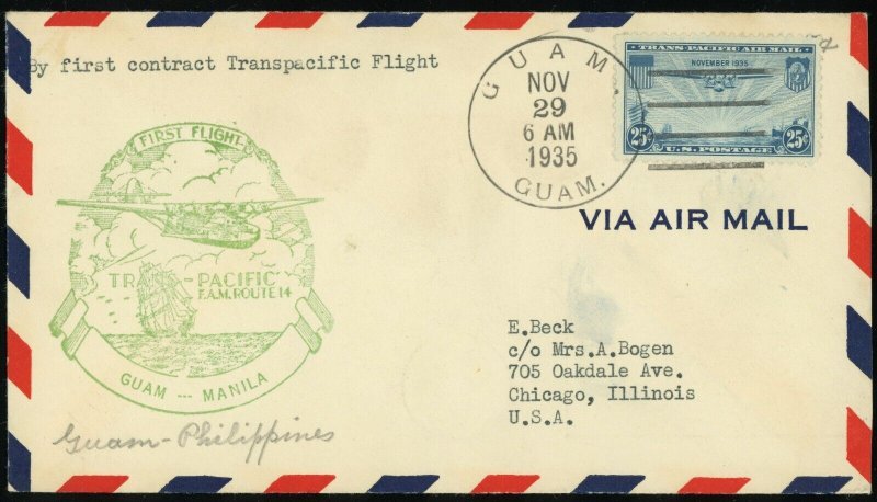 USA C20 FAM14 Guam To Manila Philippines First Airmail Flight 1935 usa-c20-fam14-guam-to-manila-philippines-first-airmail-flight-1935