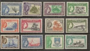 Gilbert & Ellice Islands 1956 Definitive Set SG64-75 MNH Cat£70