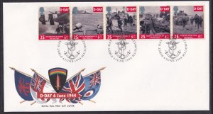 1566a GB June 6th 1994 D Day 50th Anniversary FDC QV unaddressed complete set