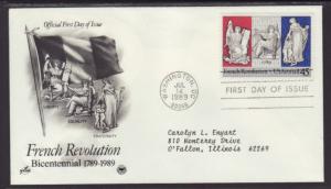 US French Revolution 1989 PCS Typed FDC BIN