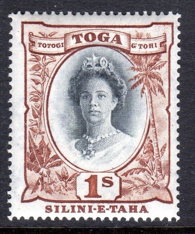 TONGA +  1942-49 +  SG 80 +  1/- value   +       Lightly Hinged + cv £5.50