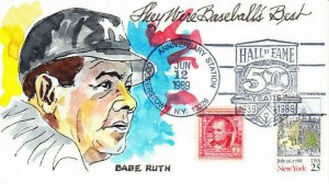 Wild Horse Hand Painted Babe Ruth Baseball's Best #2346 #860 HOF 50th 1989