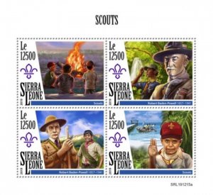 Sierra Leone - 2019 Baden-Powell & Scouts - 4 Stamp Sheet - SRL191215a