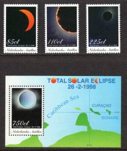 Netherlands Antilles #821-24 ~ Cplt Set of 4 ~ Solar Eclipse ~ Mint, NH  (1998)