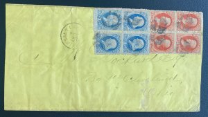 1879 Salt Lake City UT USA Cover To Cleveland OH Sc#182-183 Block Of 4