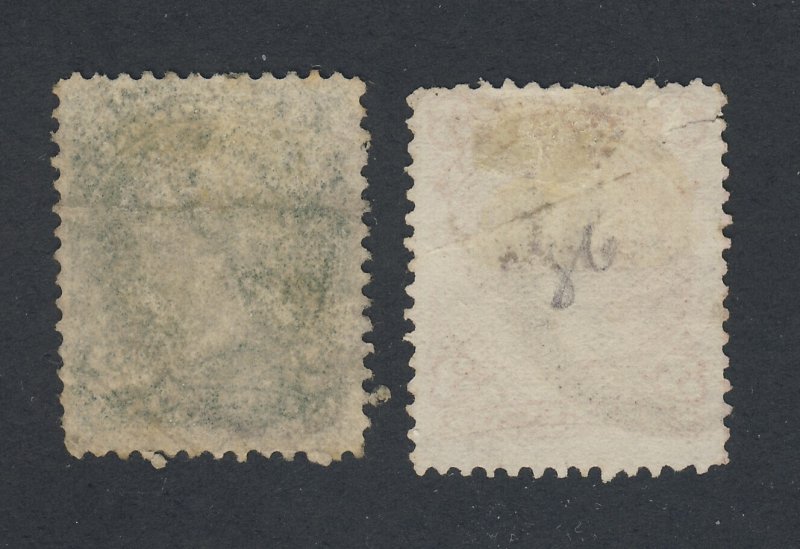 2x Canada  Large Queen Used Stamps #24-2c F/VF #25 F #3 Cancel Guide = $110.00+