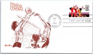 US FIRST DAY COVER 1984 OLYMPIC GAMES LOS ANGELES VOLLEYBALL TUDOR HOUSE 1983