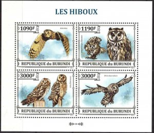 Burundi 2013 Birds Owls Sheet MNH