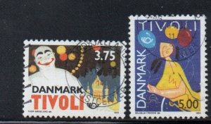 Denmark Sc 981-982 1993 Tivoli Anniversary stamp set  used