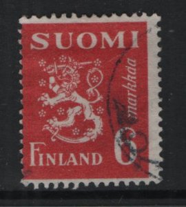 Finland    #176G  used  1945   Lion  6m carmine