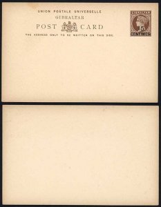 Gibraltar HG11a 15c on 1 1/2d Brown Buff Postcard Flat top to 5