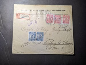 1923 Registered Romania Cover Vom Ausland to Freiberg Germany