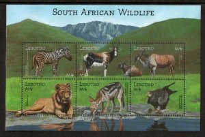 Lesotho 2001 - South African Wild Animals - Sheet of 6 Stamps Scott #1304 - MNH