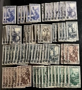 Italy Scott# 549-567, 566a, 567a Used/Unused F/VF stamps Lot of 233 Cat $53.00+