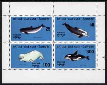 Batum 1994 M/S Whale Dolphin Sealife Marine life Mammal Fish Animals Stamps MNH