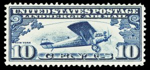 Scott C10 10c Airmail Mint F-VF OG LH Cat $7.00