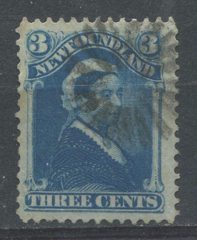 Newfoundland #49 3c Blue 1896  Cents Issue Vert Wove Paper F-66 Used