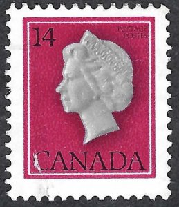 Canada #716 14¢ Queen Elizabeth II (1978). Perf. 13 x 13 1/2. Used.