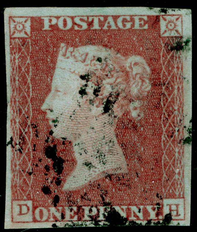 SG8, 1d red-brown, FINE USED. Cat £30. 4 MARGINS. DH