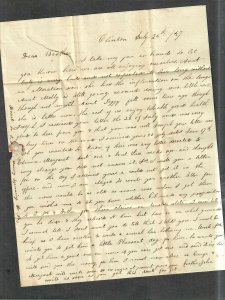 US Stampless Cover Muncy PA July 28 1847 + Letter