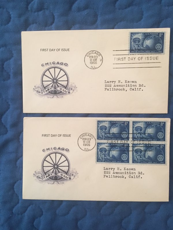 2 FDC 1066 Rotary FDCs