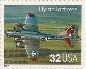 US 3142k Classic American Aircraft Flying Fortress 32c single MNH 1997