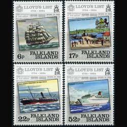 FALKLAND IS. 1984 - Scott# 404-7 Lloyds List Set of 4 NH