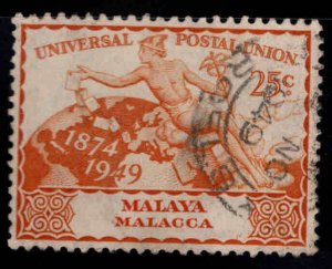 Malaya Malacca Scott  Used  1949 UPU stamp