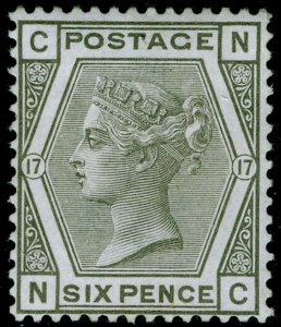 SG147, 6d grey plate 17, M MINT. Cat £950. NC 