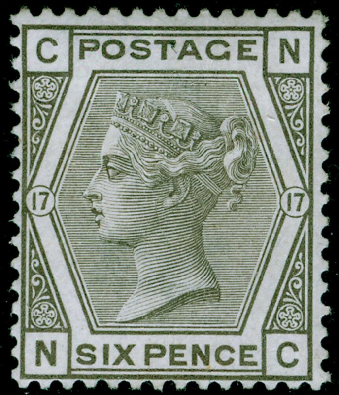 SG147, 6d grey plate 17, M MINT. Cat £950. NC 