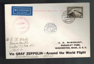 1929 Germany Graf Zeppelin Around the World Flight Cover to Japan LZ 127