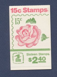 USA - Scott BK134 MNH unopened $2.40 booklet of 15 Rose (2 panes of eight 15 ct)