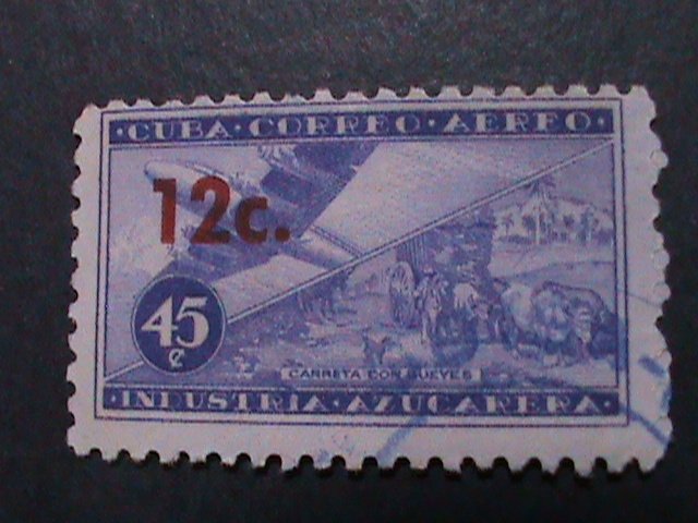 ​CUBA-AIRMAIL   6 VERY OLD CUBA AIRMAIL USED-STAMP-VF ALMOST 80 YEARS OD