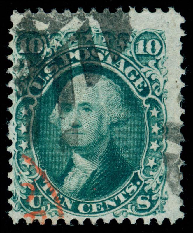 MOMEN: US STAMPS #96 BLUE GREEN USED PF CERTIFICATE